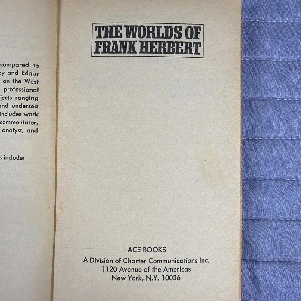 The Worlds of Frank Herbert 1971 Ace Paperback Vintage Sci-Fi Collection